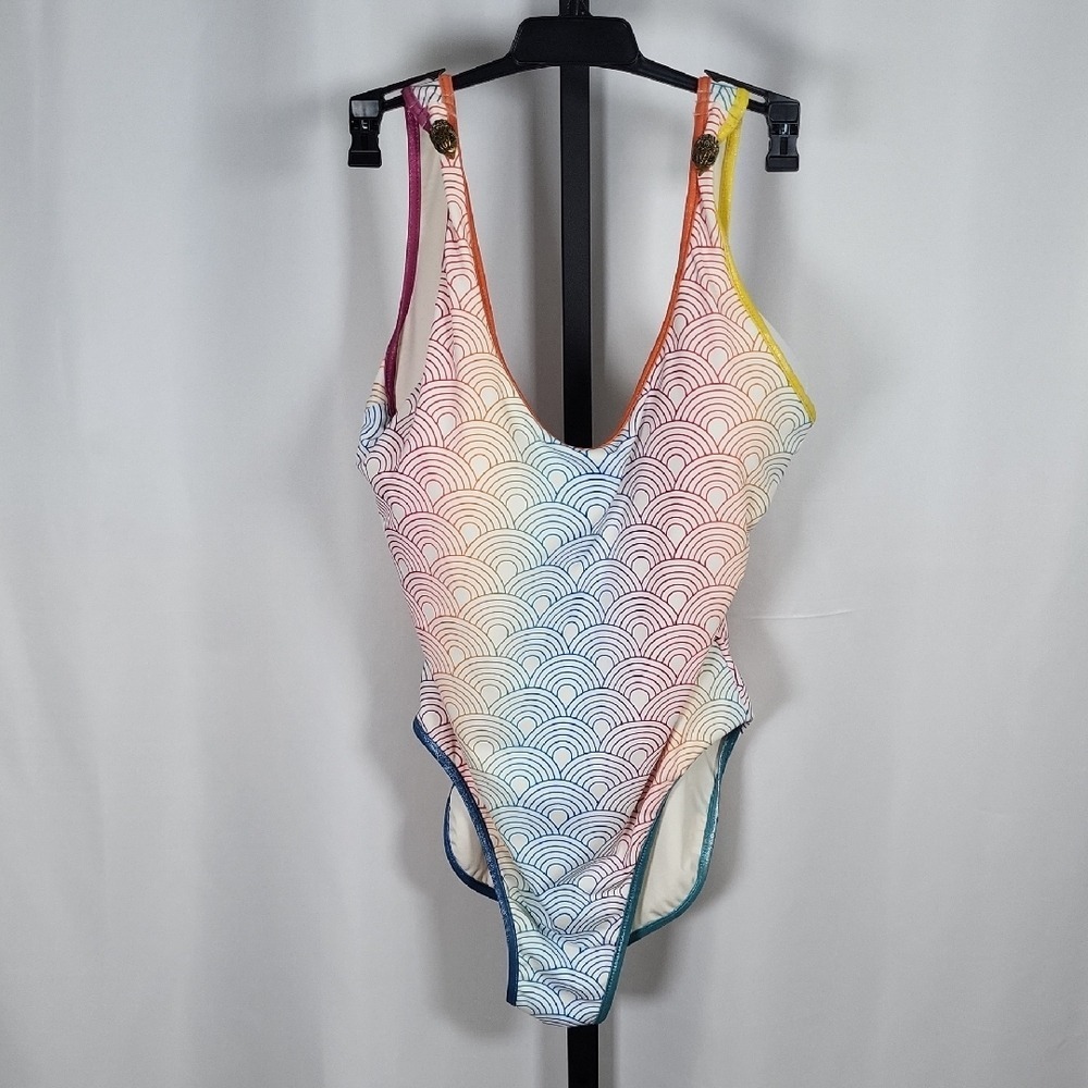 Kurt Geiger SouthBank Scoop Neck High Leg One Piece Swimsuit L NWT - Picture 3 of 10